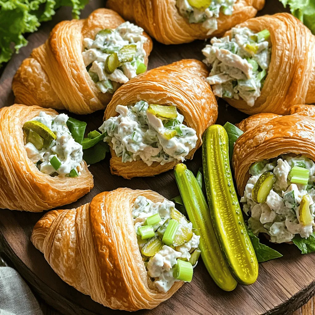 Pickle Ranch Chicken Salad Croissants for Easy Lunch