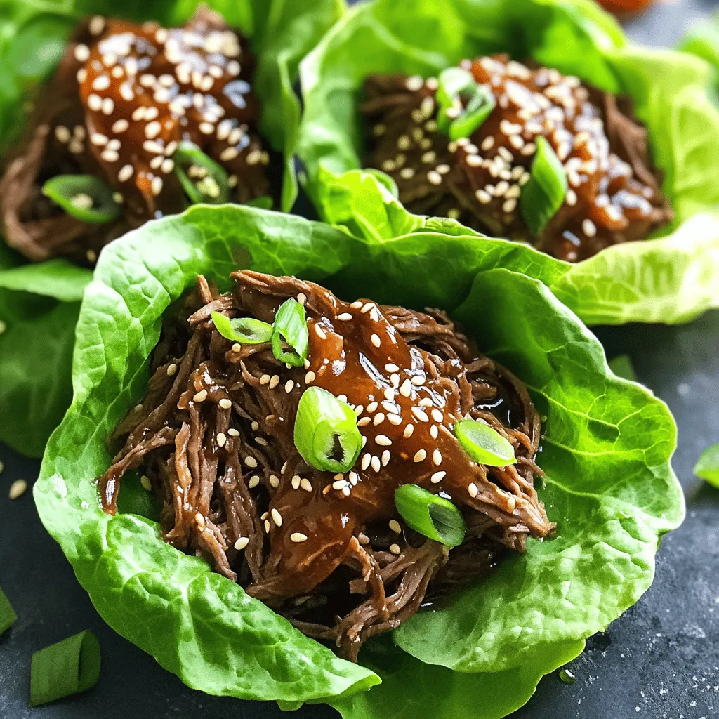 Slow Cooker Honey Sesame Beef Lettuce Wraps Simple Dish