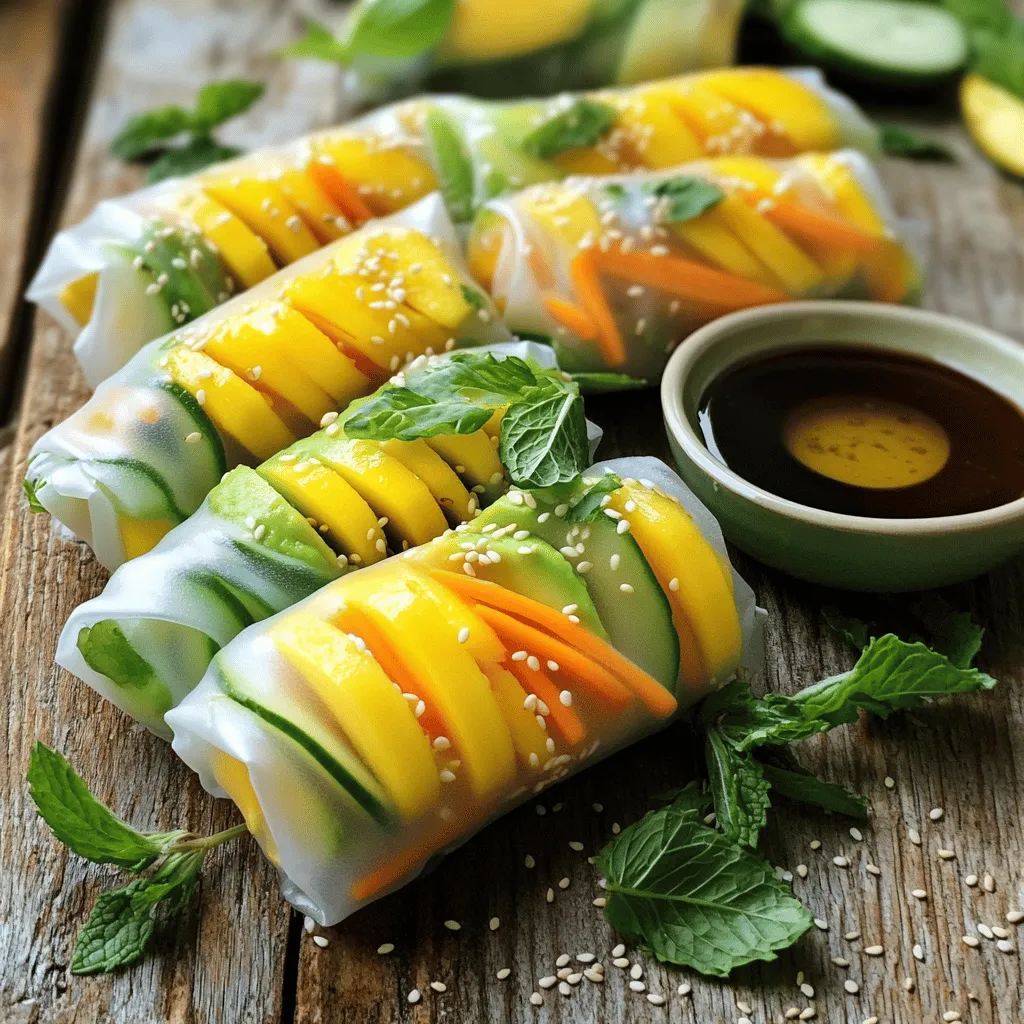 Mango Avocado Summer Rolls Fresh and Flavorful Delight