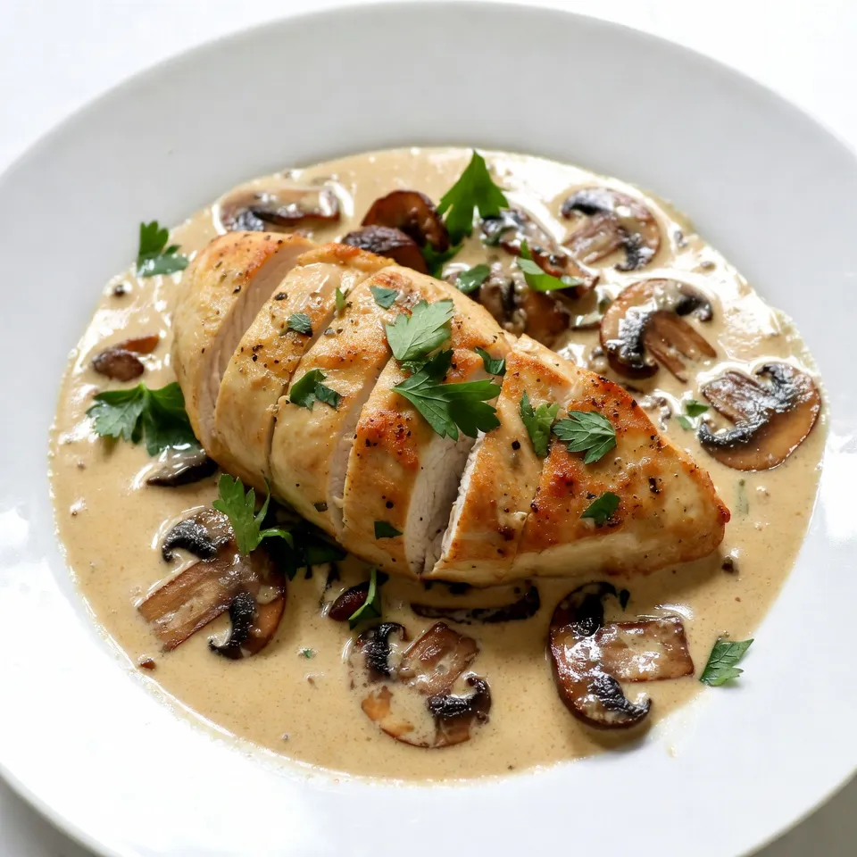 Creamy Garlic Mushroom Chicken Tasty and Simple Meal