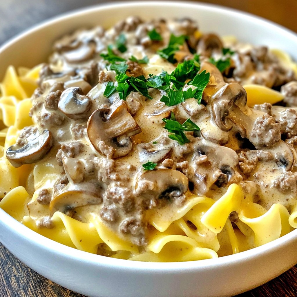 Creamy Ground Beef Stroganoff Cozy and Hearty Meal