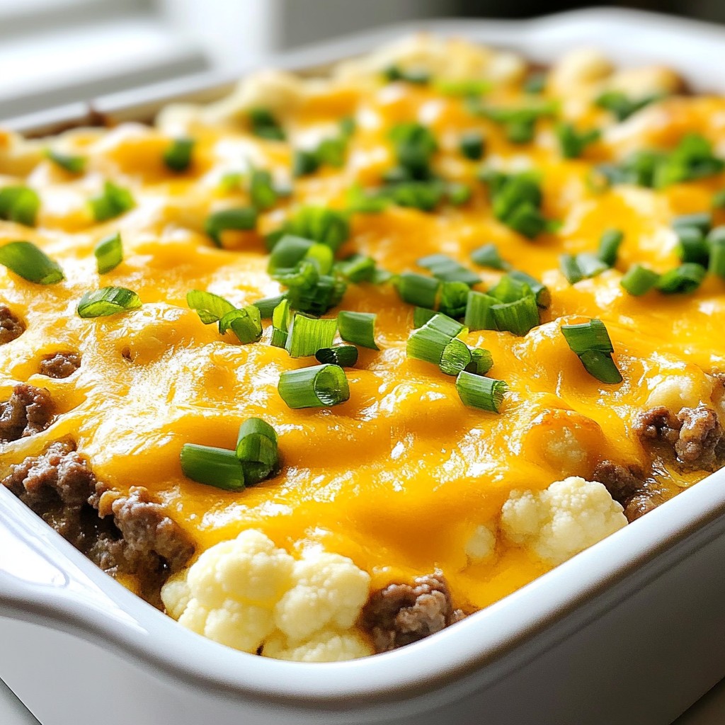 Cheesy Beef and Cauliflower Casserole Hearty Meal