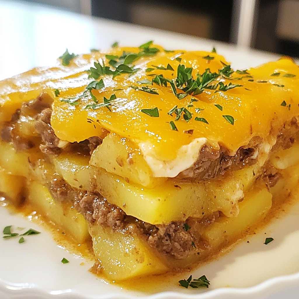 Layered Beef and Potato Casserole Tasty and Simple Dish