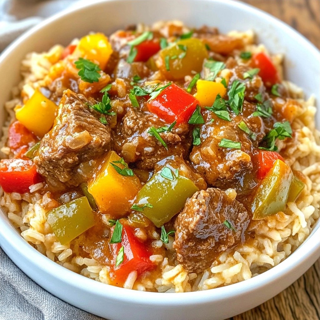 Slow Cooker Beef and Bell Pepper Jambalaya Delight