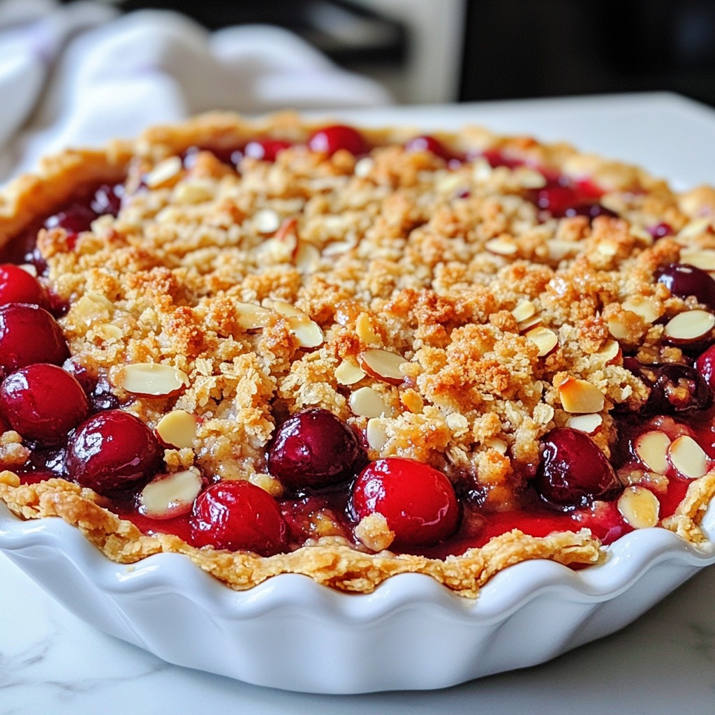 Cherry Almond Crumble Pie Delicious and Simple Recipe