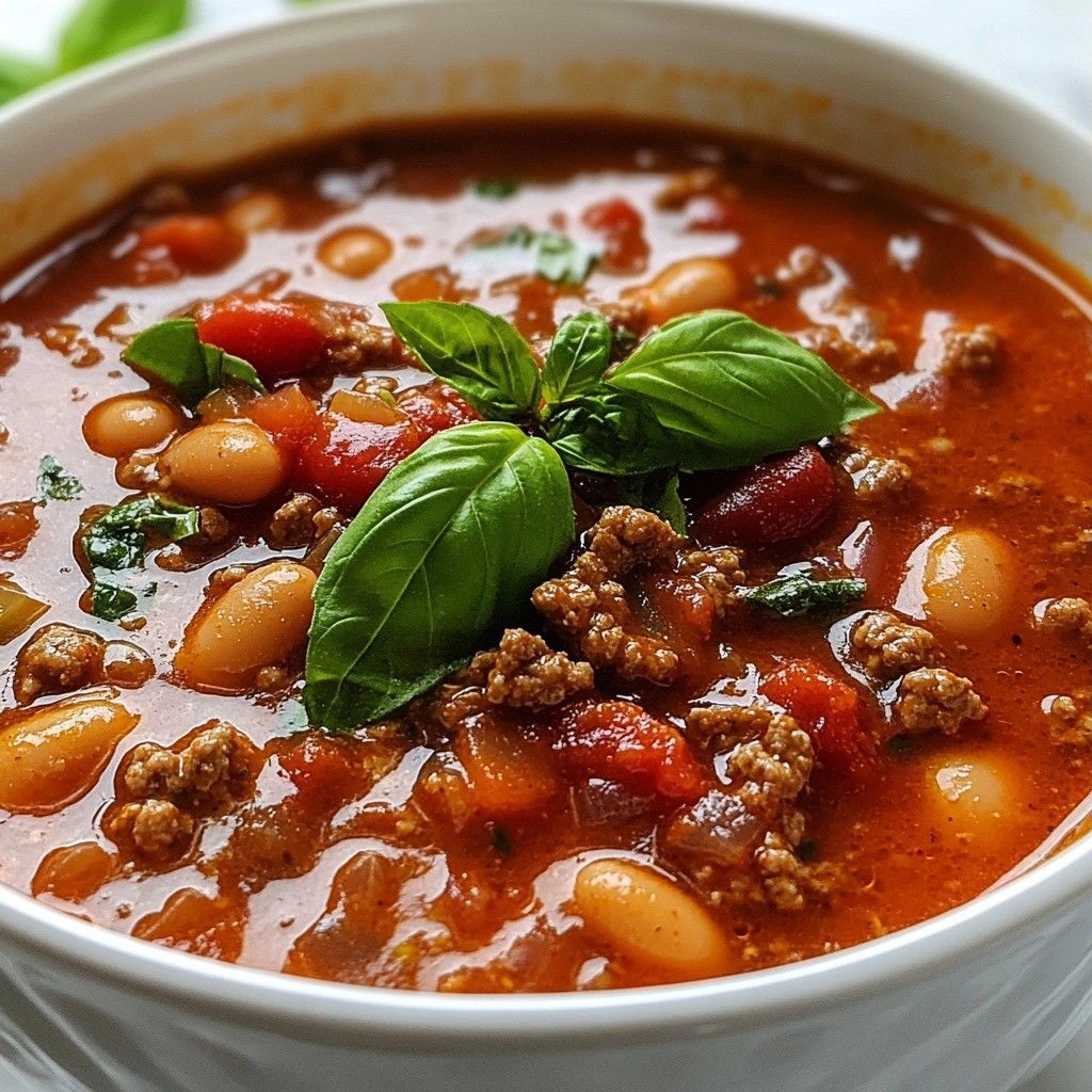 Tangy Ground Beef and Tomato Soup Comfort Bowl