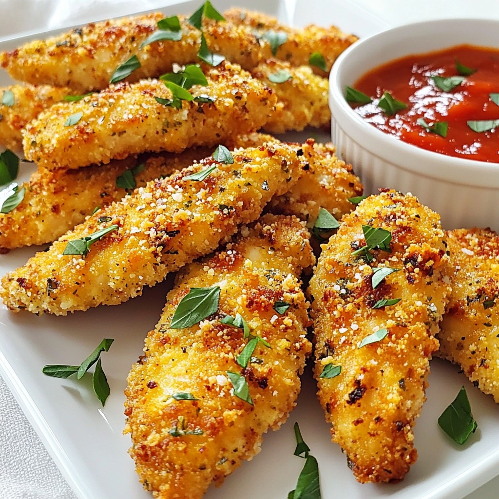 Parmesan Herb Crusted Chicken Tenders Crunchy Recipe