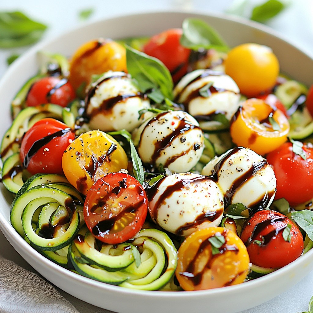 Spiralized Zucchini Caprese Salad Fresh and Light Dish