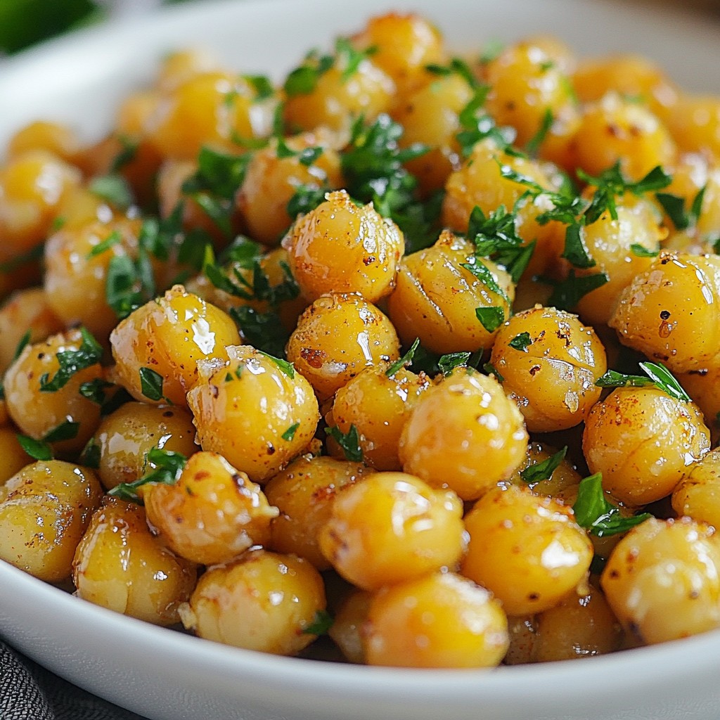 Honey Garlic Roasted Chickpeas Quick and Tasty Snack
