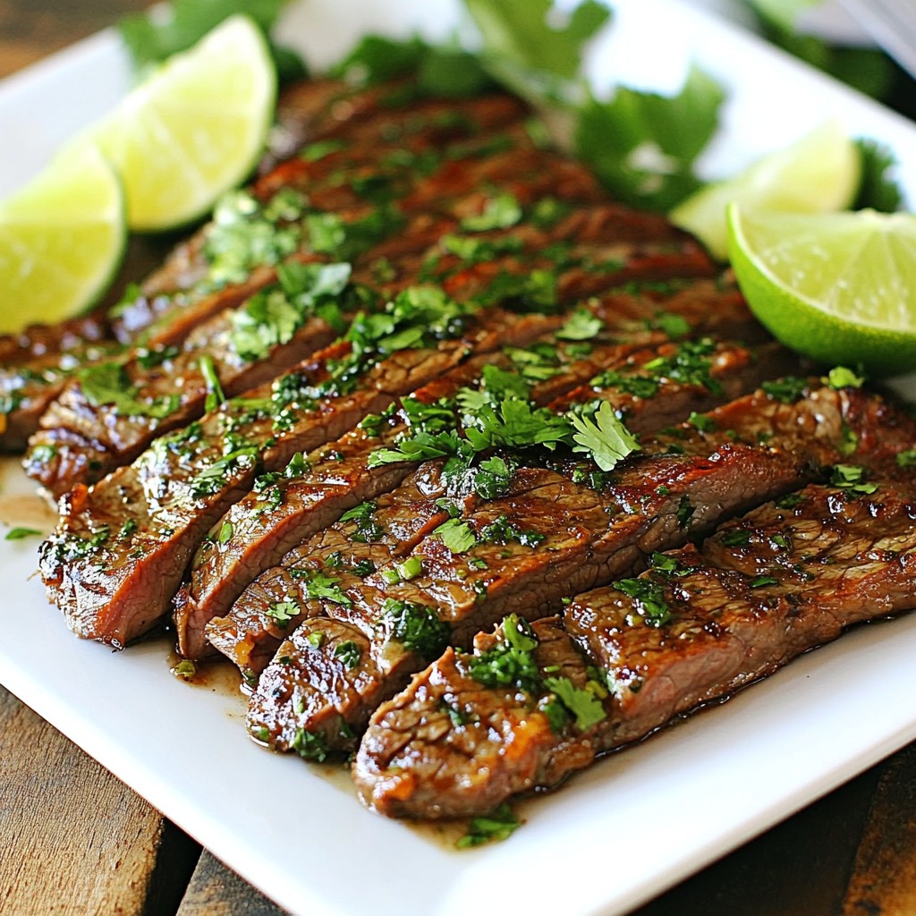 Grilled Lime and Cilantro Flank Steak Savory Flavor