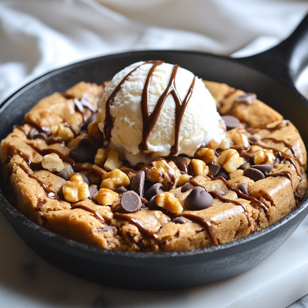 Chocolate Chip Blondie Skillet Decadent Dessert Treat