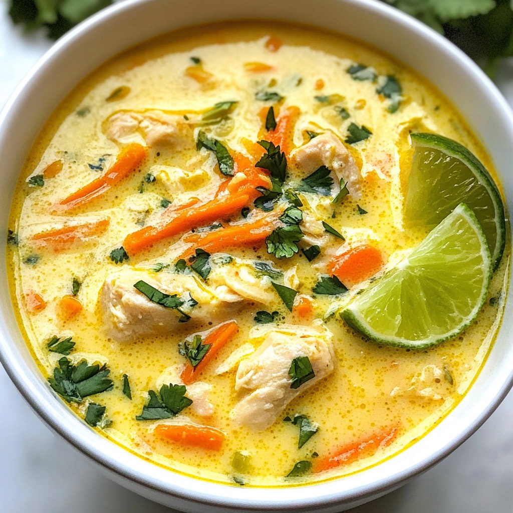 Coconut Lime Chicken Soup Flavorful and Nourishing Dish