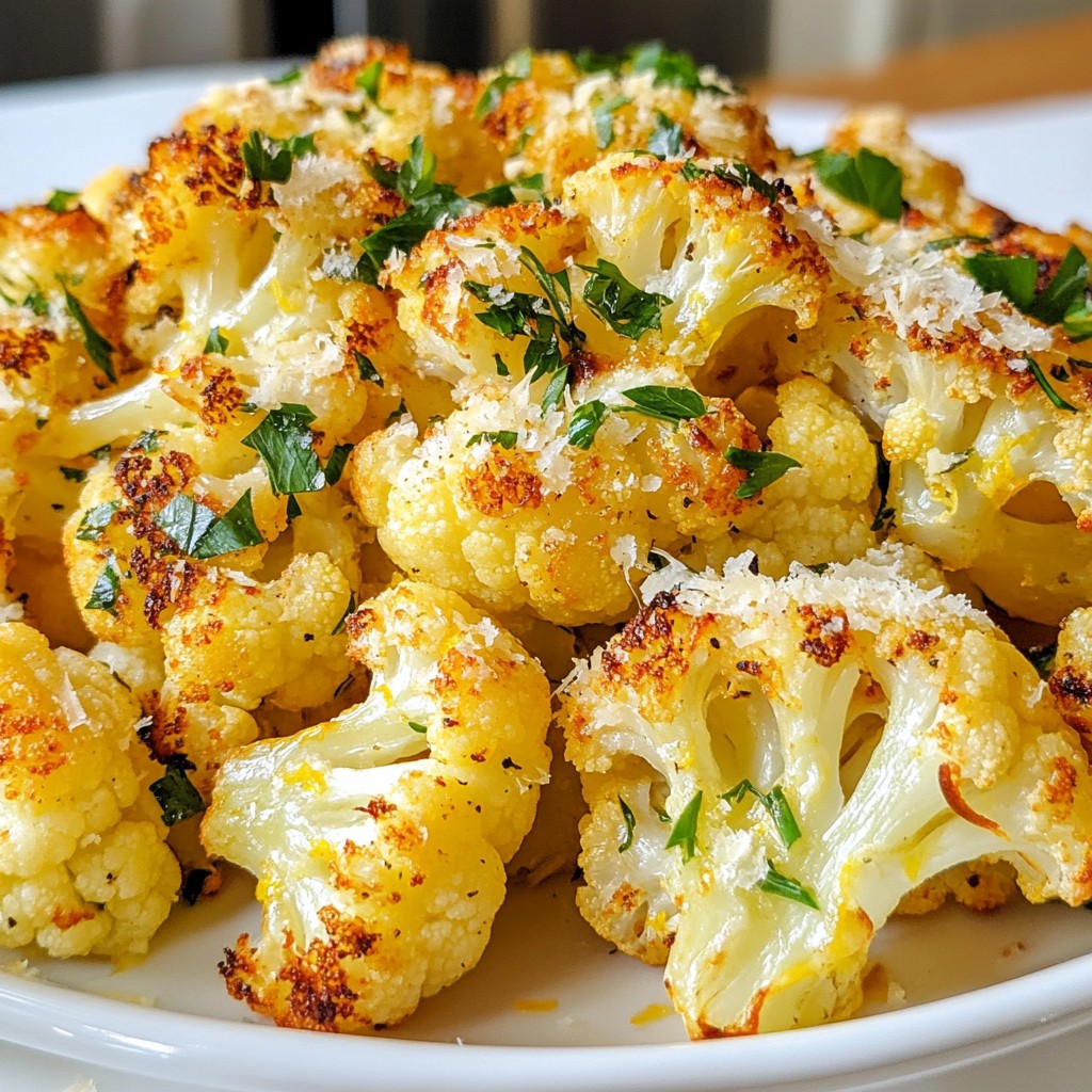 Garlic Parmesan Roasted Cauliflower Tasty Side Dish