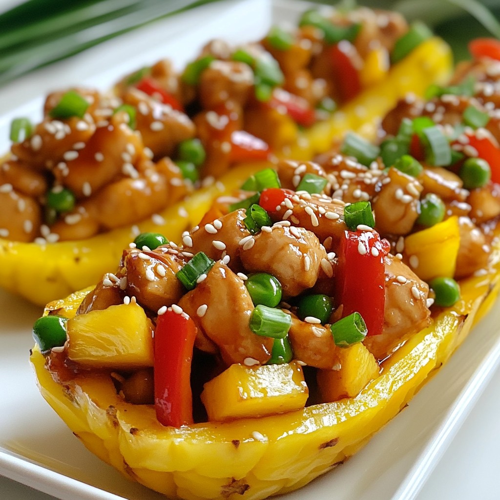 Teriyaki Chicken Pineapple Boats Tasty and Easy Meal