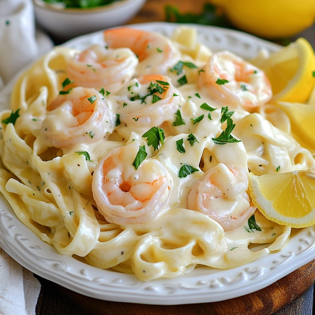 Creamy Garlic Shrimp Alfredo Simple and Tasty Recipe