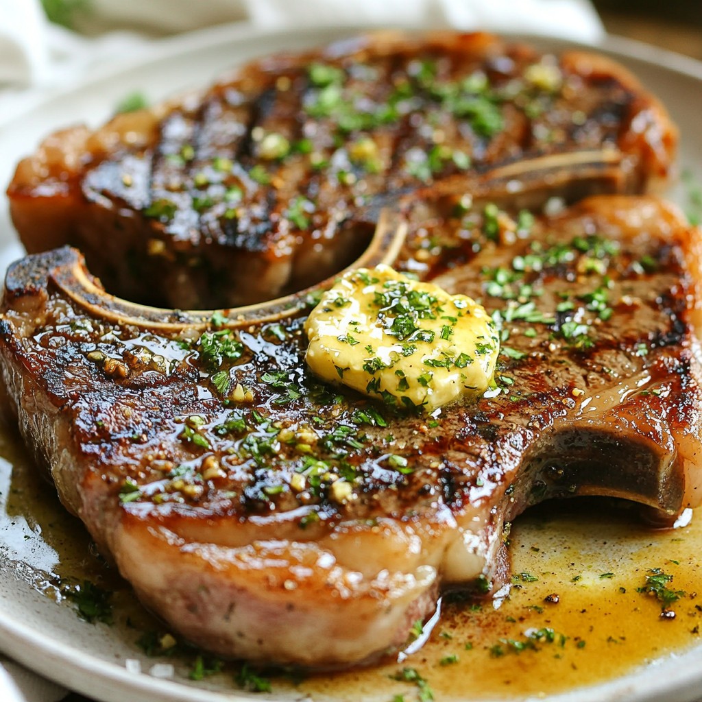 Garlic Herb Butter Grilled T-Bone Steak Delight