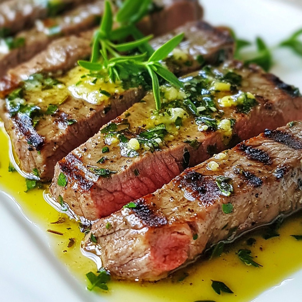 Savory Garlic Butter Grilled Sirloin Steak Delight