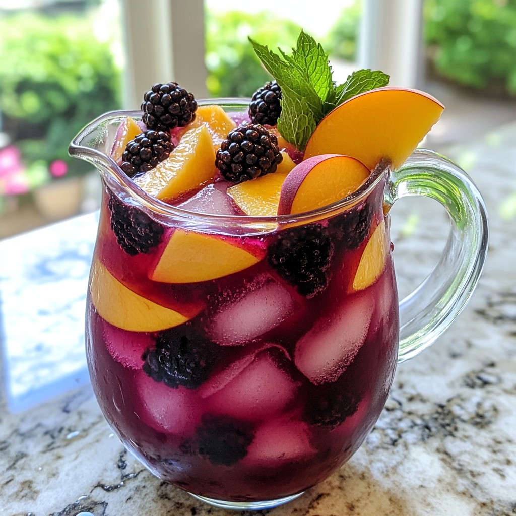 Blackberry Peach Lemonade Refreshing Summer Drink