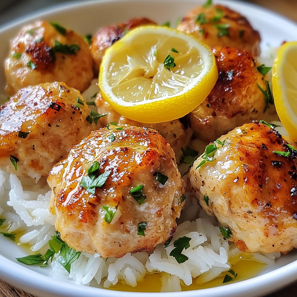Lemon Garlic Chicken Meatballs Juicy and Flavorful Dish