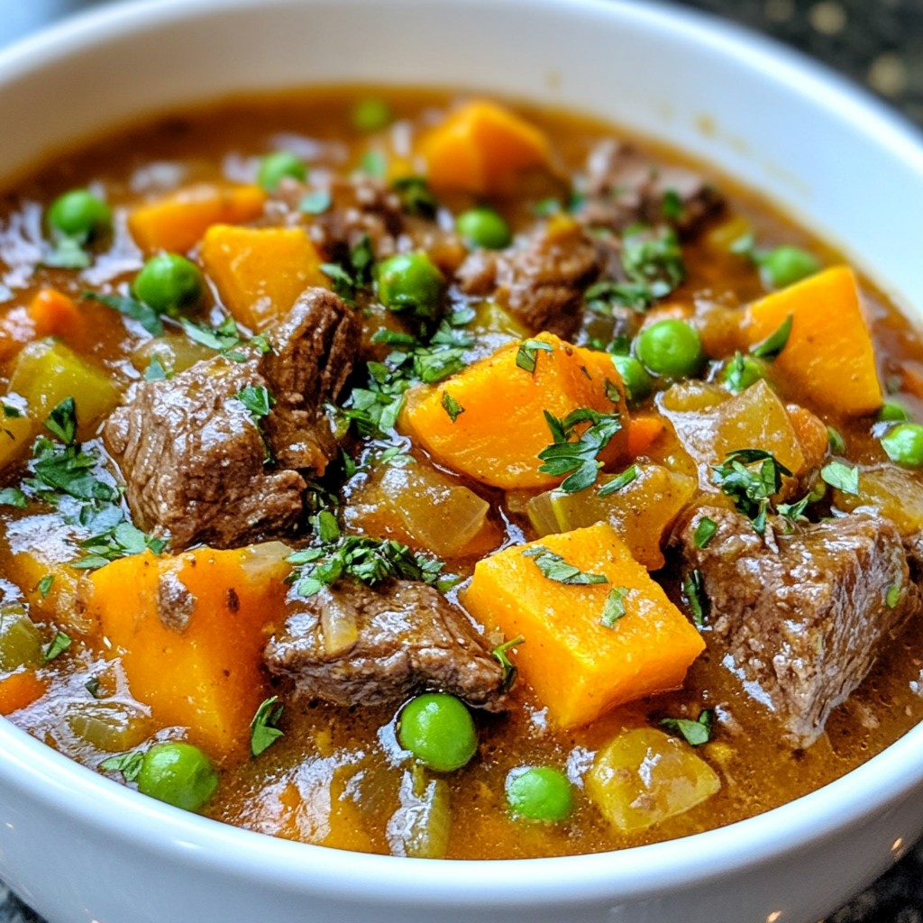 Savory Slow Cooker Beef and Sweet Potato Stew Recipe
