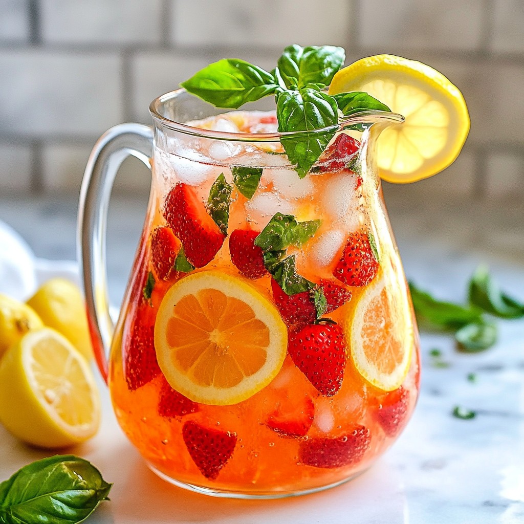 Strawberry Basil Lemonade Refreshing Summer Drink