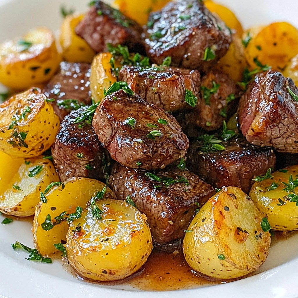 Garlic Butter Steak and Potatoes Skillet Delight