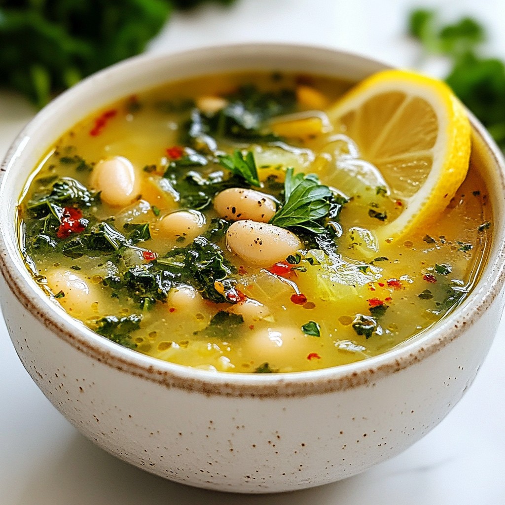 Lemony White Bean Kale Soup Flavorful and Healthy Dish