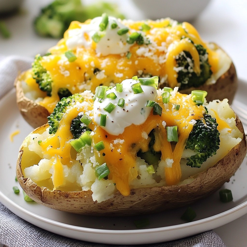 Loaded Broccoli Cheddar Baked Potatoes Simple Delight