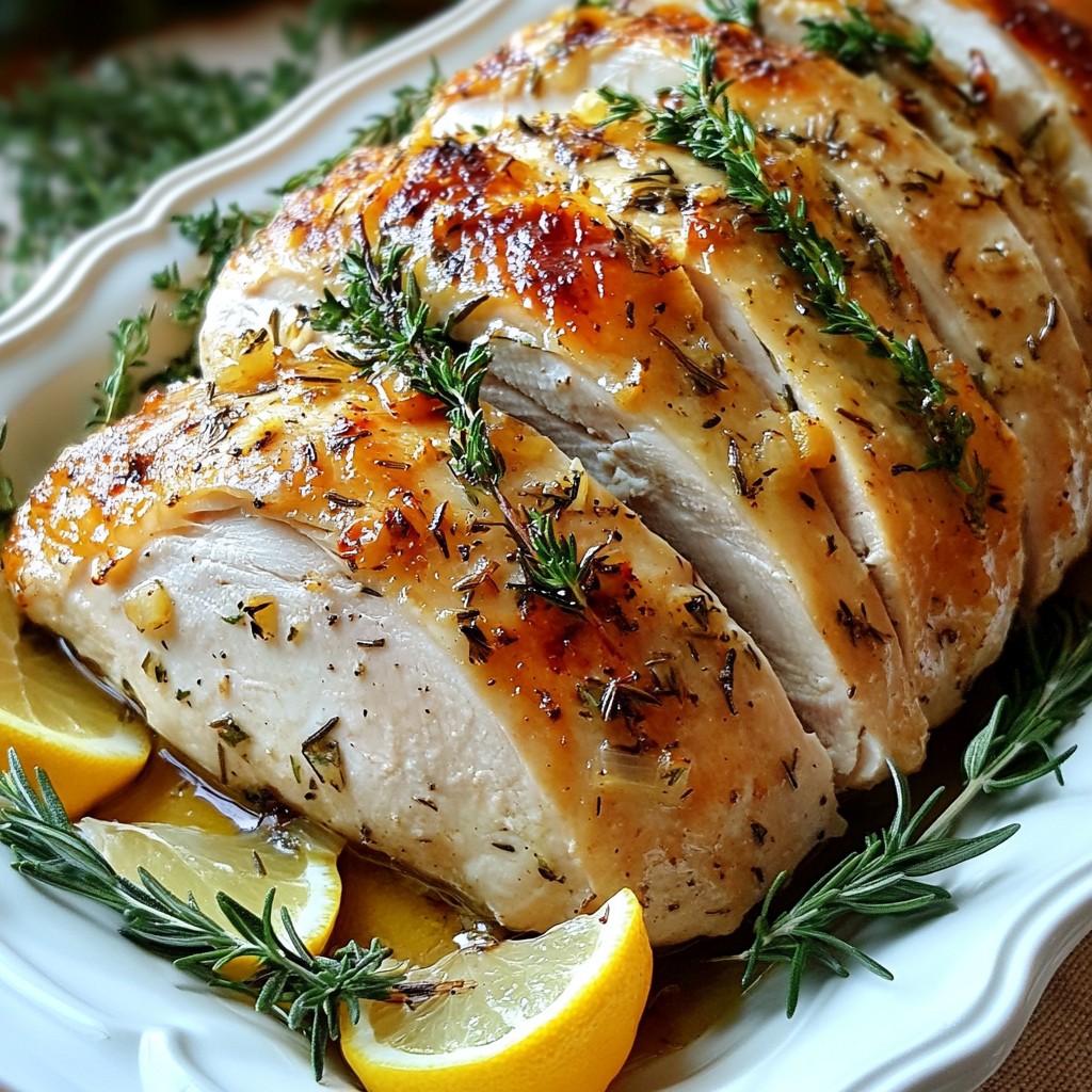 Garlic Herb Roasted Turkey Breast Juicy and Flavorful