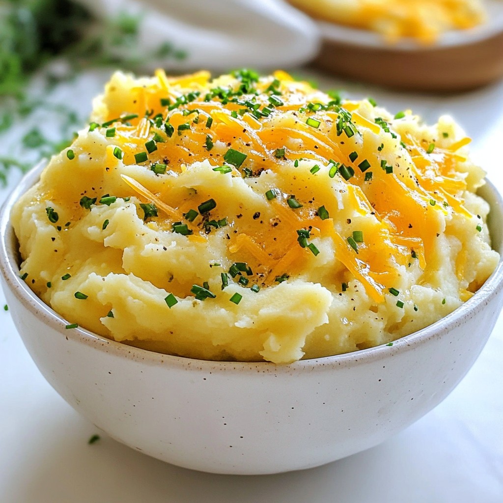 Cheddar Garlic Mashed Potatoes Creamy and Flavorful Mix