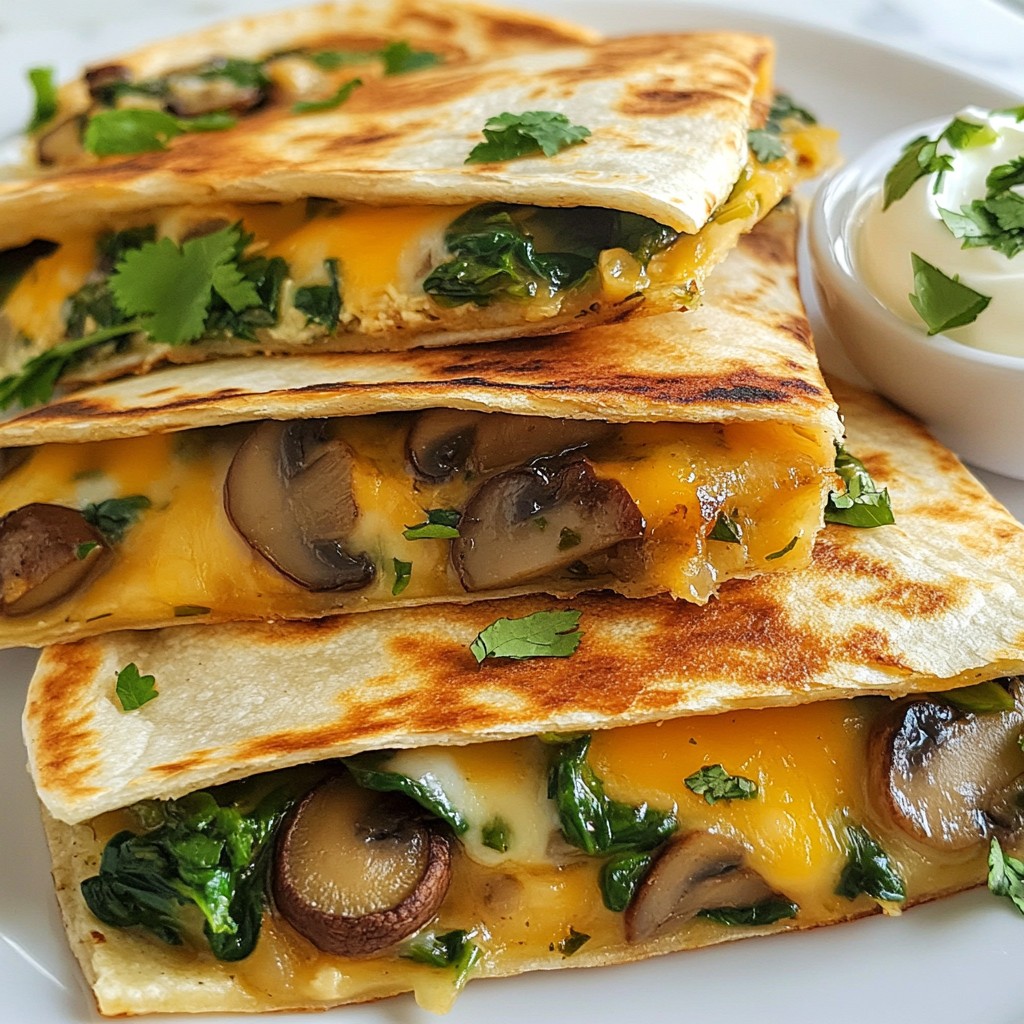 Spinach Mushroom Quesadillas Delightful and Easy Meal