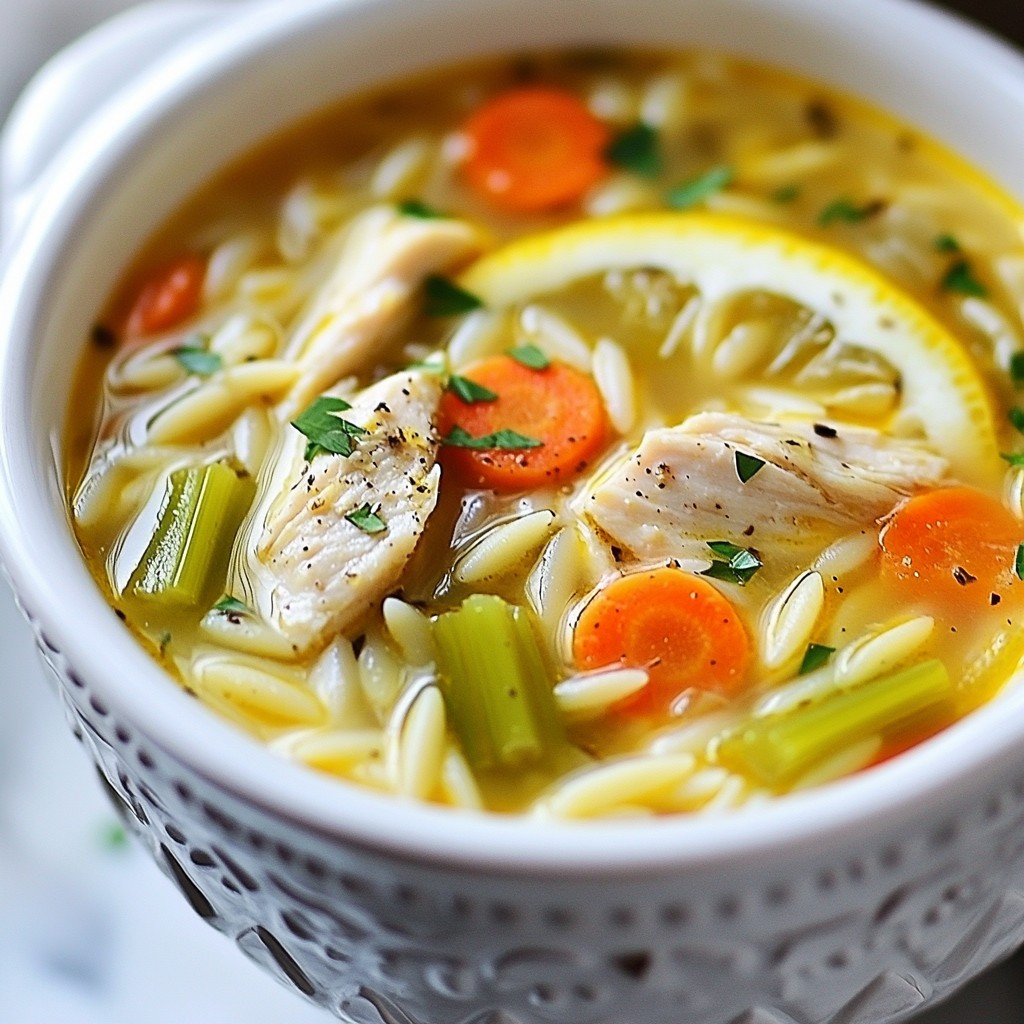 Lemon Garlic Chicken Orzo Soup Flavorful and Nourishing