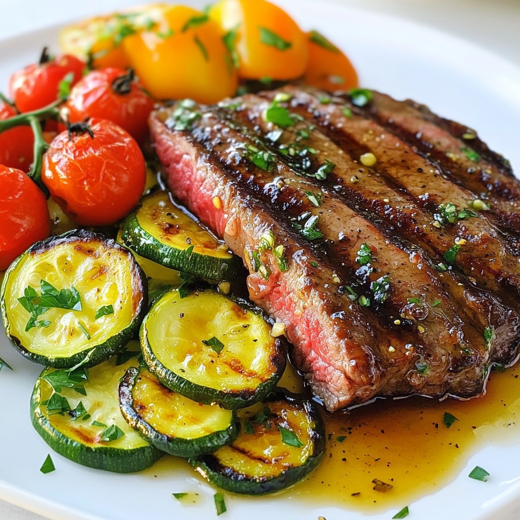 Honey Garlic Grilled Steak with Veggies Delight