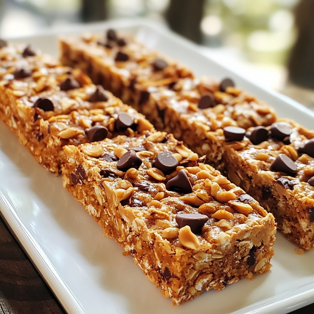Peanut Butter Chocolate Chip Granola Bars Recipe