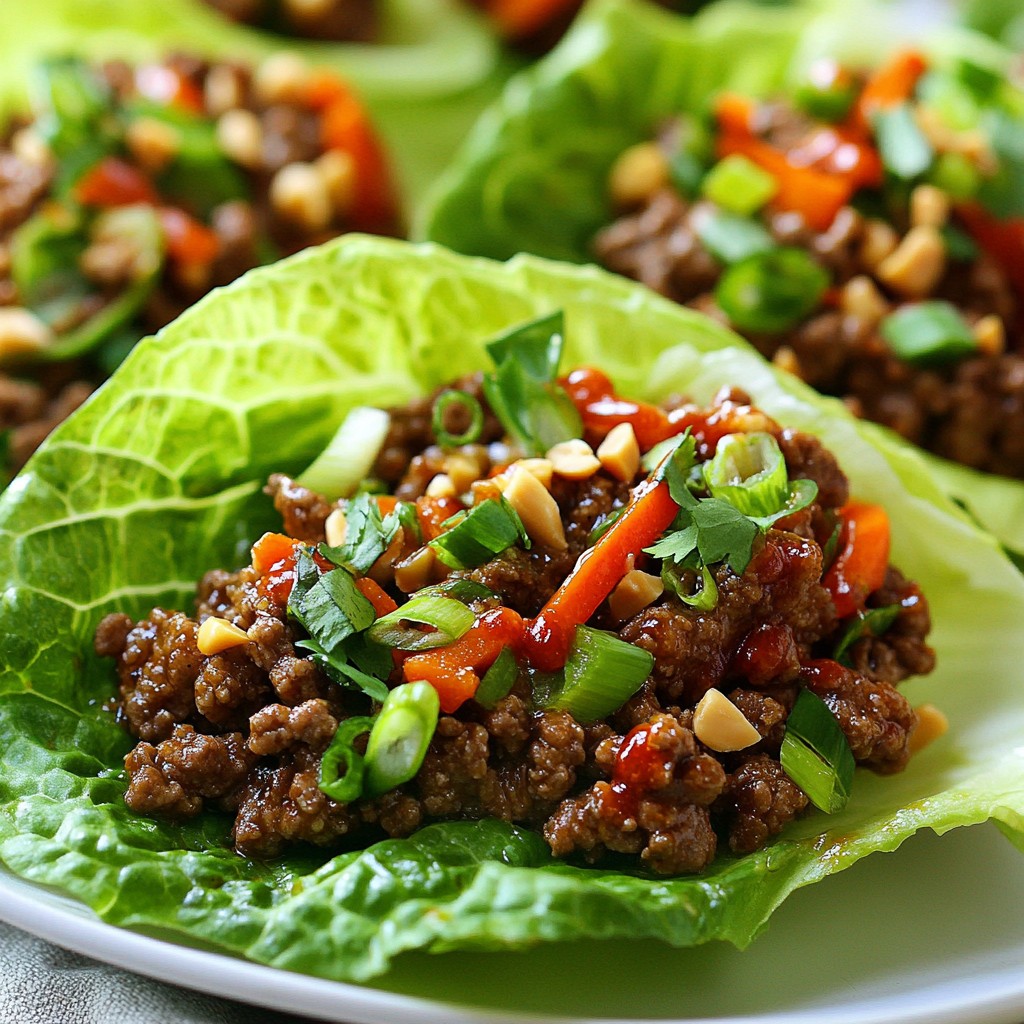 Spicy Szechuan Ground Beef Lettuce Wraps Delight