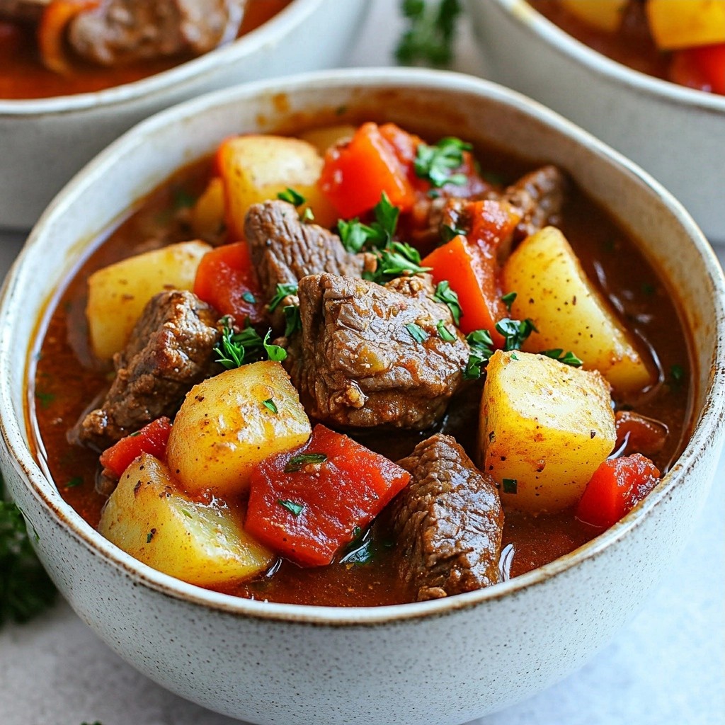 Savory Slow Cooker Beef and Potato Goulash Recipe