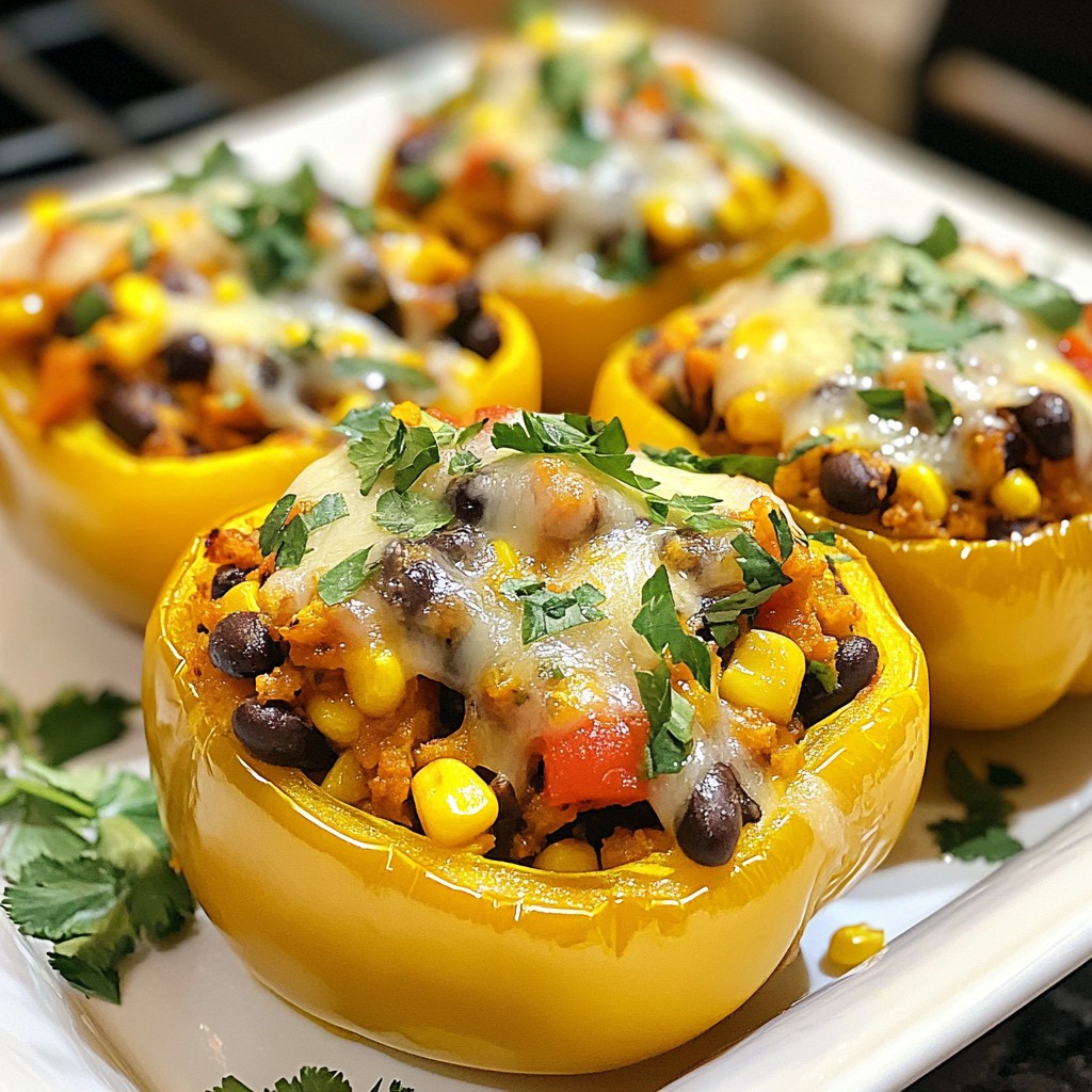 Sweet Potato Hash Stuffed Peppers Yummy Flavor Burst