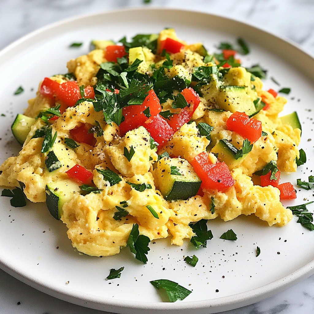 Veggie Loaded Egg Scramble Quick and Tasty Meal