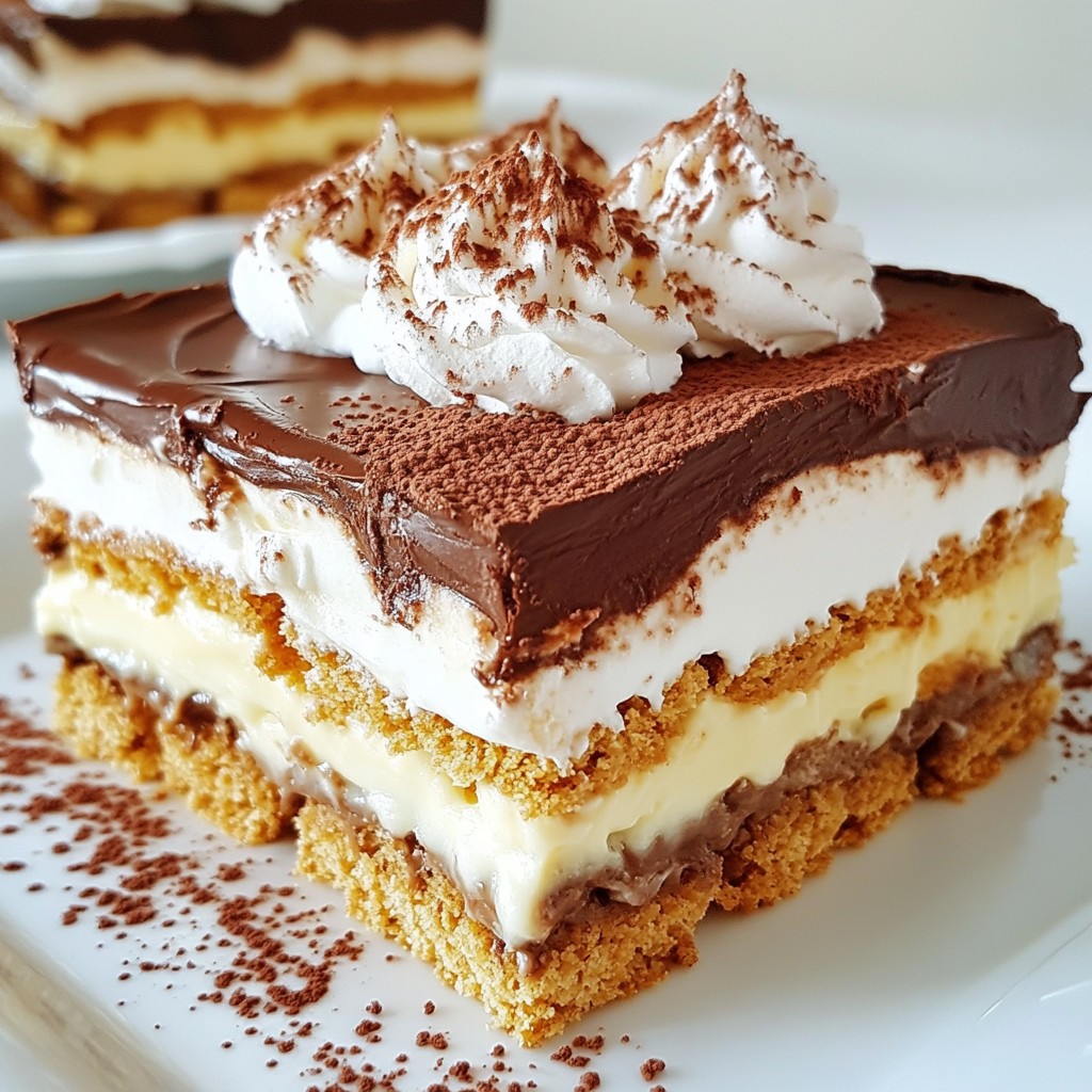 No-Bake Chocolate Eclair Cake Delicious and Easy Recipe
