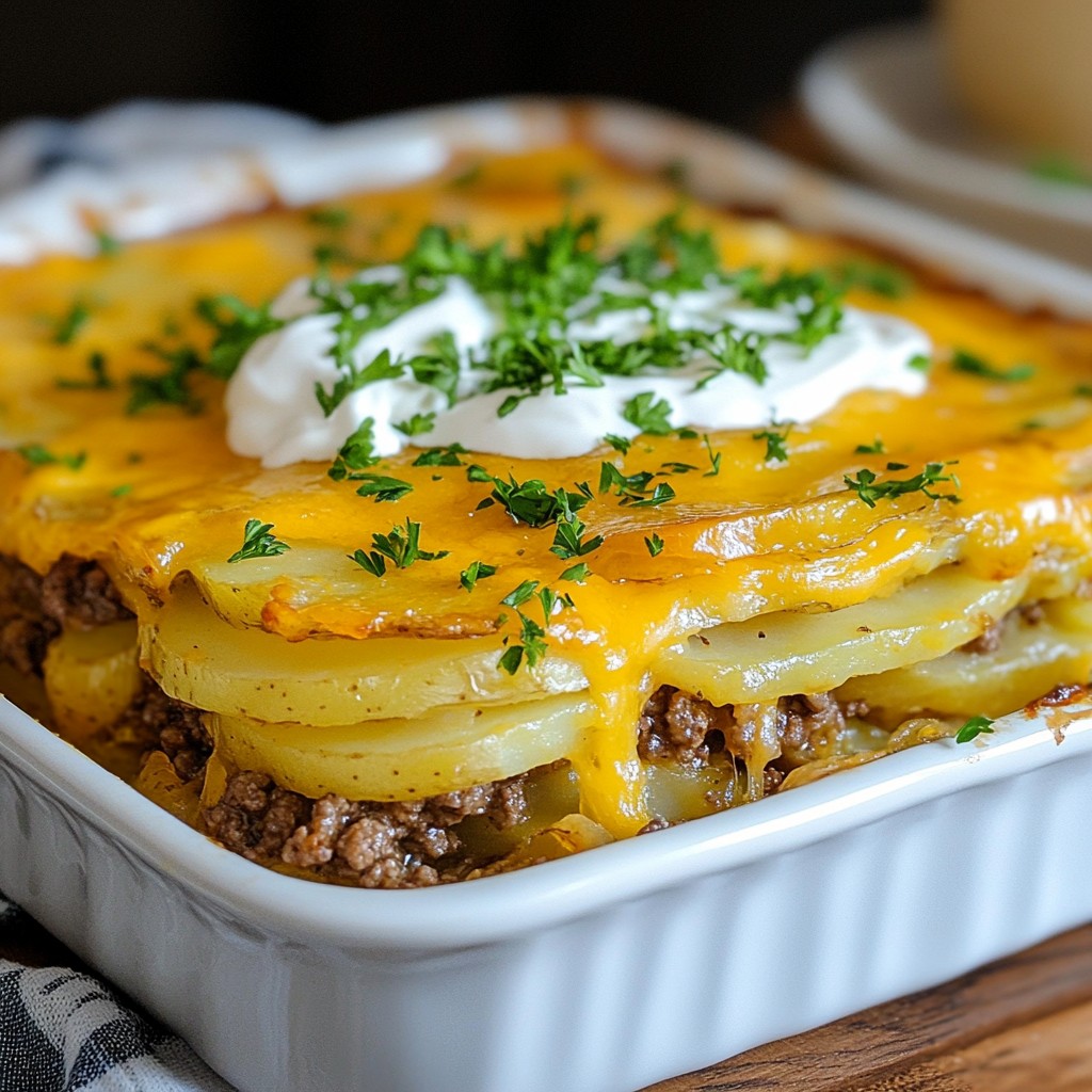 Classic Beef and Cheddar Potato Casserole Delight