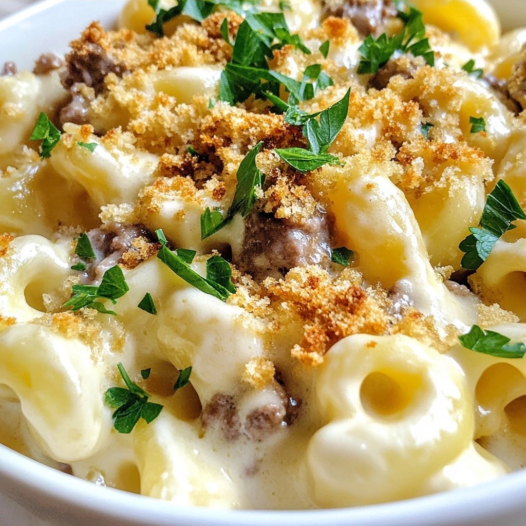 Savory Beef and Cauliflower Mac and Cheese Delight