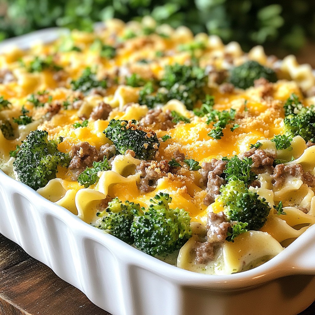 Creamy Beef and Broccoli Noodle Casserole Delight