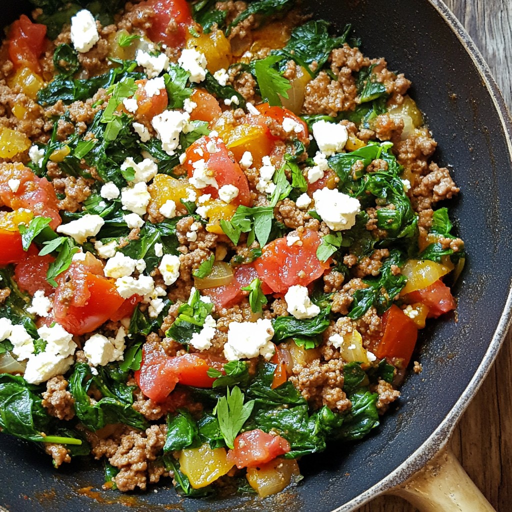 Zesty Ground Beef and Spinach Skillet Delight
