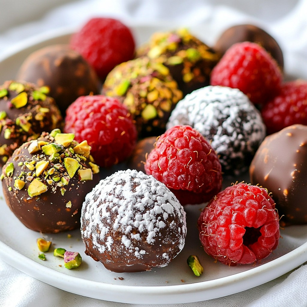 Chocolate Raspberry Truffles Divine Dessert Treat