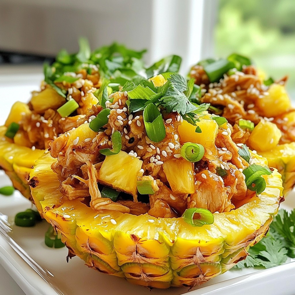 Teriyaki Chicken Stuffed Pineapple Delight Recipe