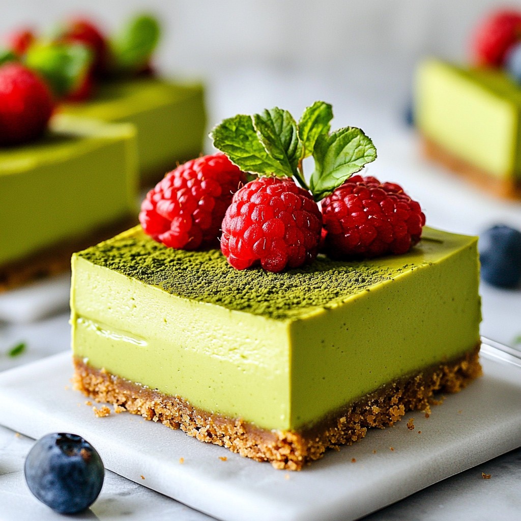 Matcha Cheesecake Bars Creamy and Delightful Treat