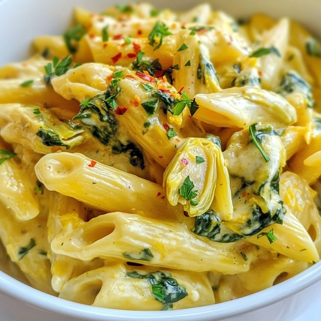 Cheesy Spinach Artichoke Pasta Creamy Comfort Food