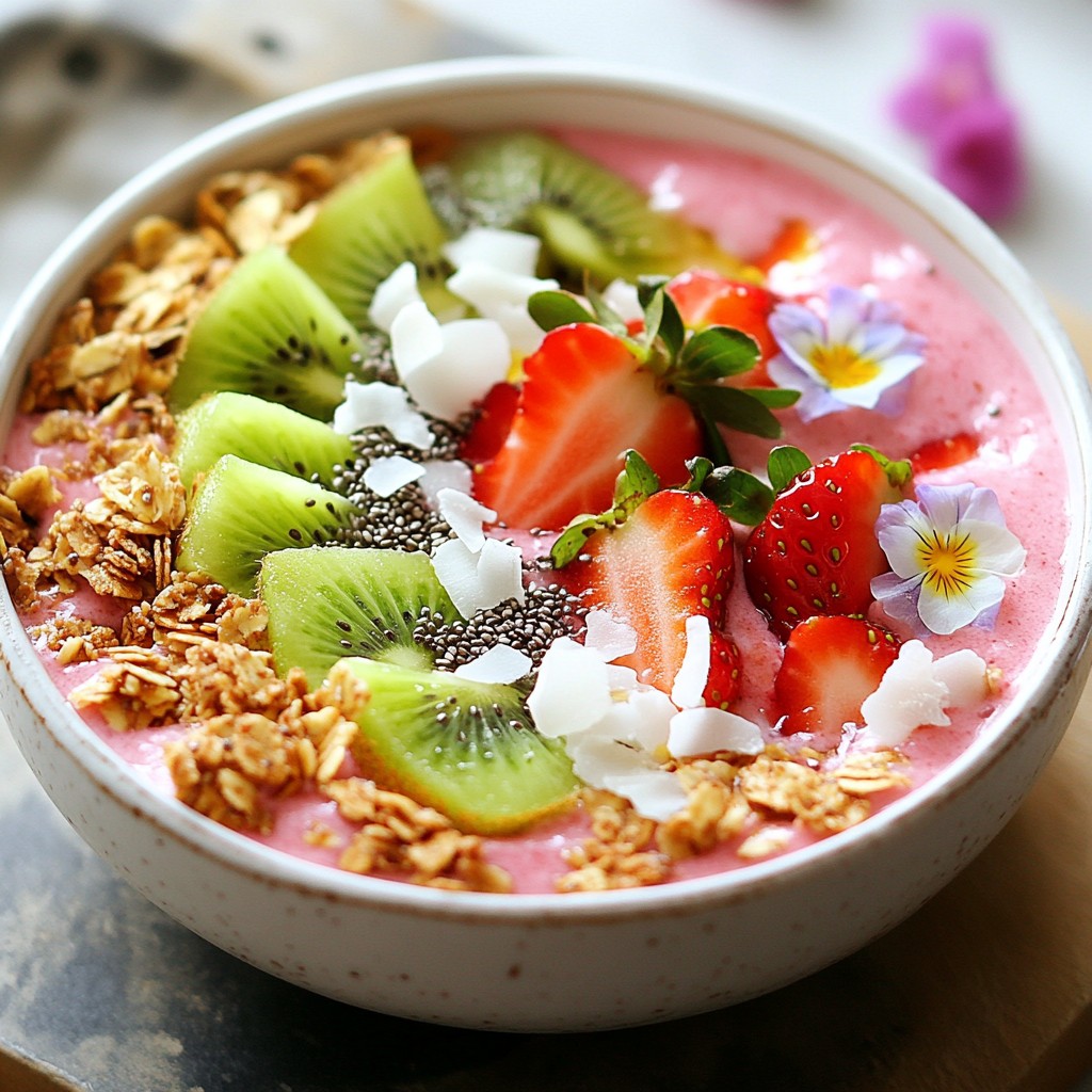 Strawberry Kiwi Smoothie Bowl Fresh and Easy Recipe
