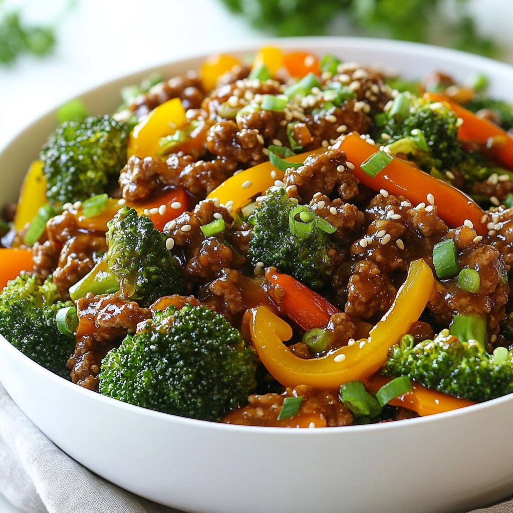 One-Pan Ground Beef and Broccoli Stir Fry Delight
