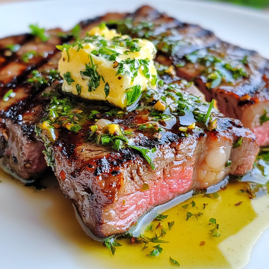 Grilled Herb Butter Strip Steak Juicy and Flavorful Meal